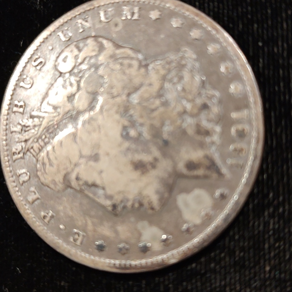 Rare 1901 Morgan silver $1 dollar. It is a circulated coin